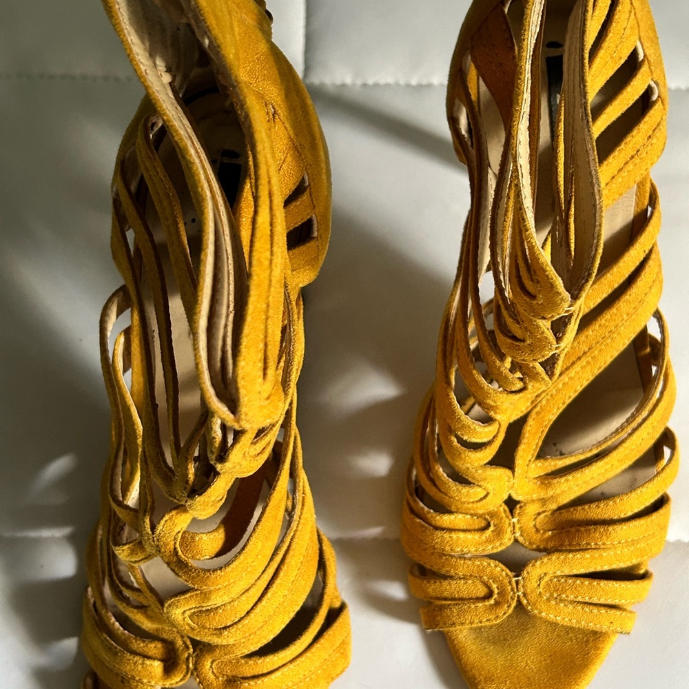 Zara Mustard Strappy Heels